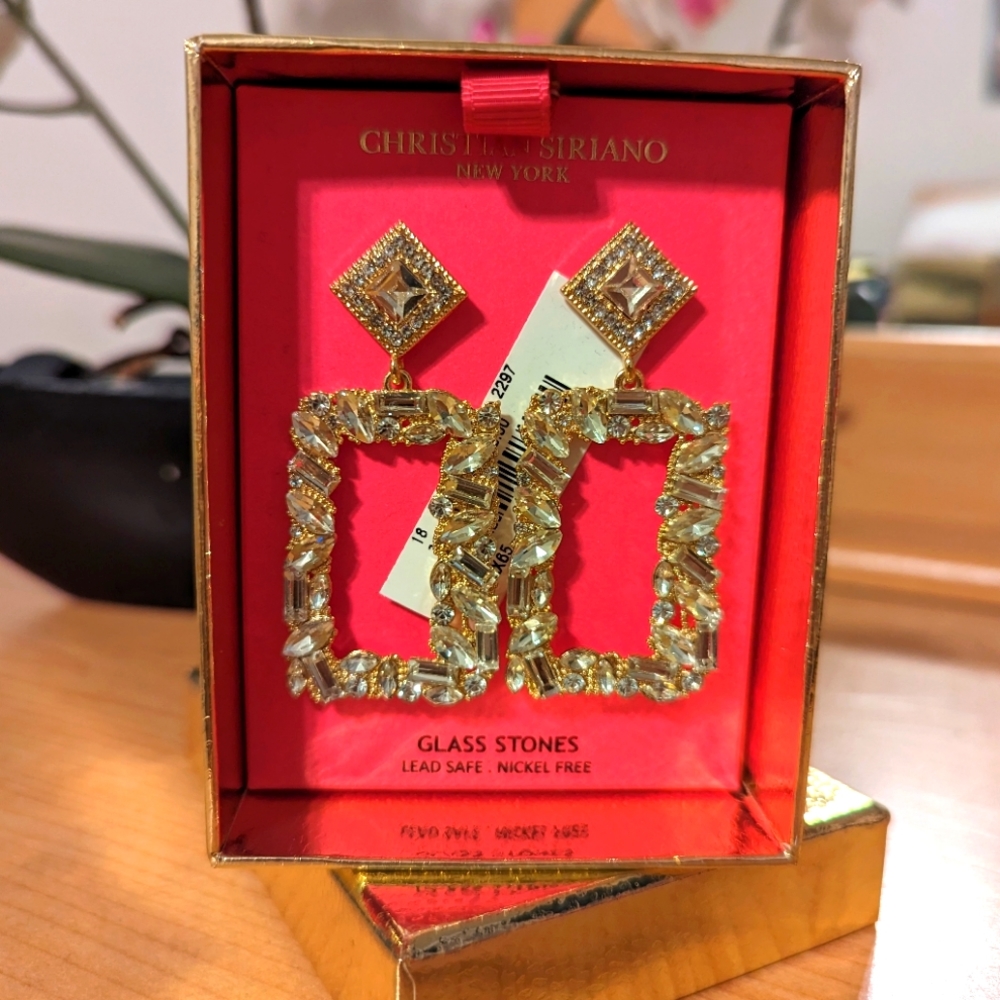 Gold and Silver Glass Earrings